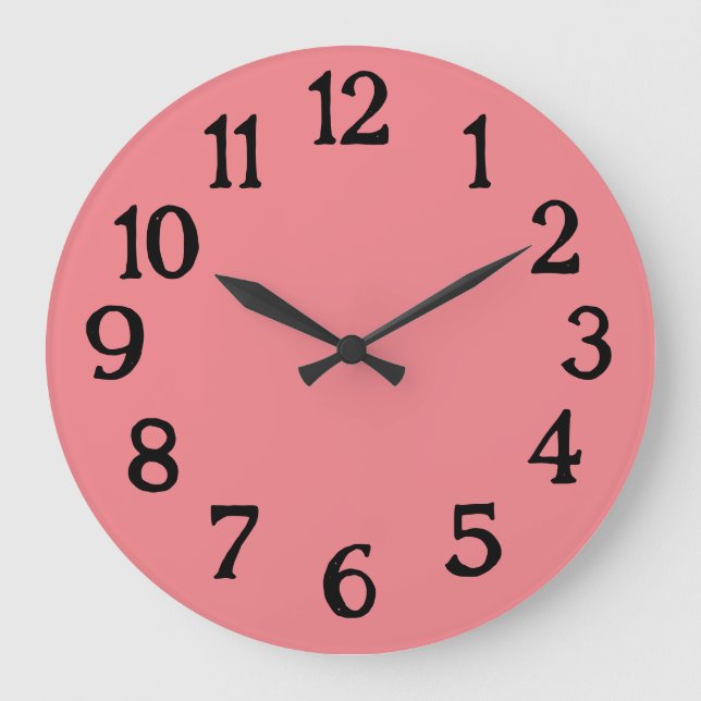 Simple Pink Normal Plain Clock (Front)