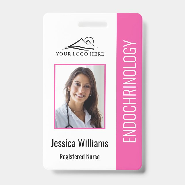 Simple Pink Nursing  ID Badge (Front)
