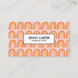 Simple Pink Orange Rainbows Pattern Business Card