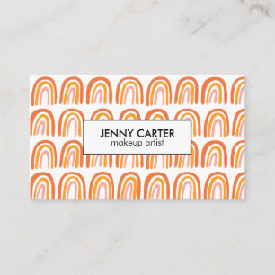Simple Pink Orange Rainbows Pattern Business Card