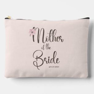 Simple Pink Poppy Floral Mother of the Bride Accessory Pouch
