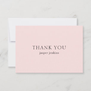 Simple Pink Professional Minimal Modern Thank You Card