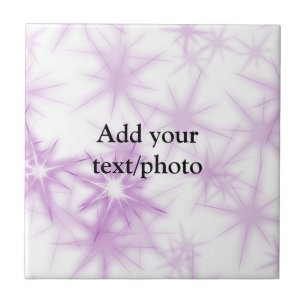 Simple pink purple glitter sparkle add name text t ceramic tile