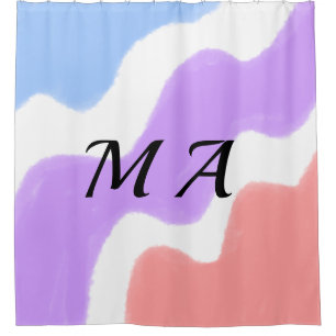 Simple pink purple watercolor add your monogram  t shower curtain