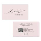 Simple Pink QR Code Elegant Hair Stylist Modern