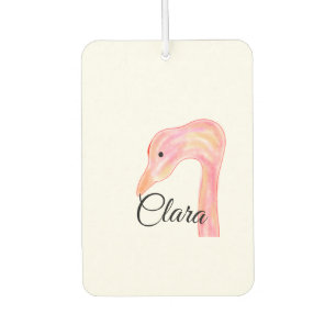 Simple pink red swan face watercolor animal custom car air freshener