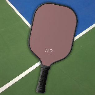 Simple Pink Red w/ Basic Initials Elegant Modern Pickleball Paddle
