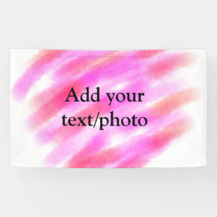 Simple pink red watercolor custom add name text  t banner