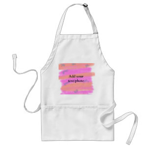 Simple pink red watercolor custom add name text t standard apron