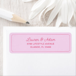 Simple Pink & Red Wedding Return Address Label