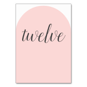 Simple Pink Rounded Table Number