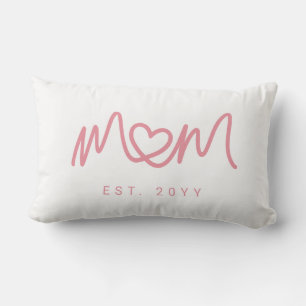 Simple Pink Script Heart Cute New Mum Established Lumbar Cushion