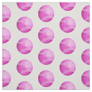 simple pink softballs pattern on grey sports fabric