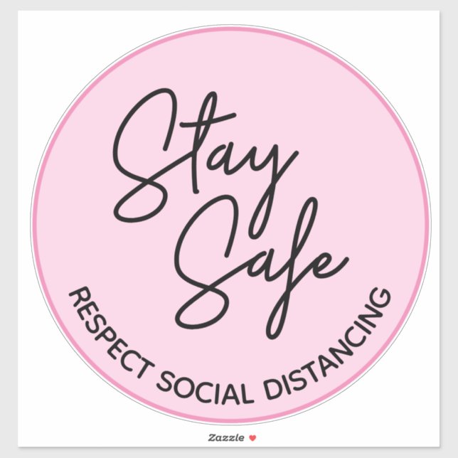 Simple Pink Stay Safe Respect Social Distancing (Sheet)