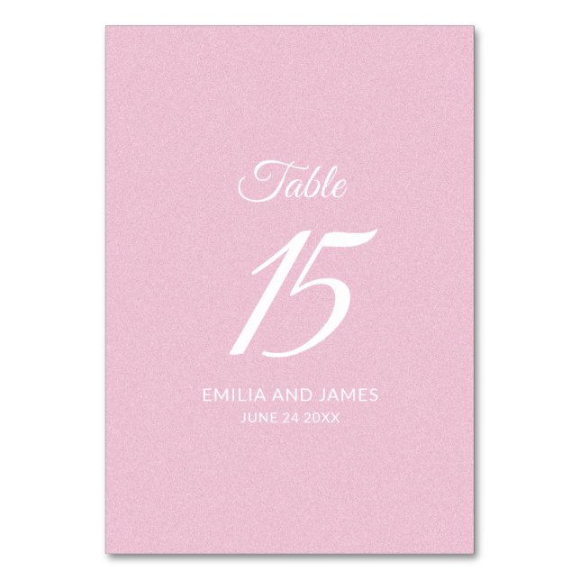 Simple Pink Table Number (Front)