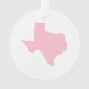 Simple Pink Texas Map Shape Ornament