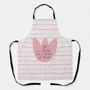 Simple Pink Tulip Pattern Apron