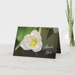 Simple Pink Tulip Thank You Note Card