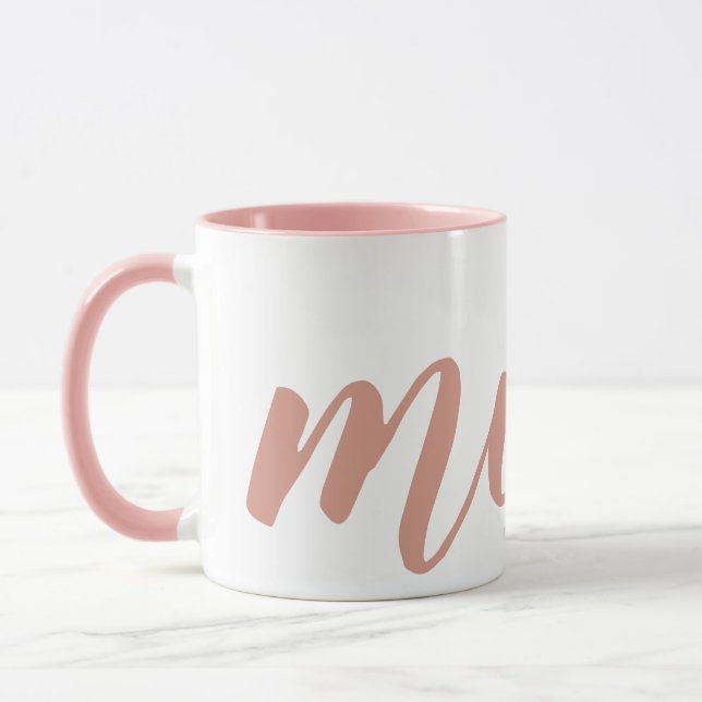 Simple Pink Typography Mom Two-tone Mug (Left)