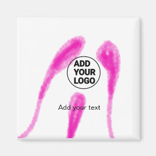 Simple pink watercolor abstract add your logo text magnet