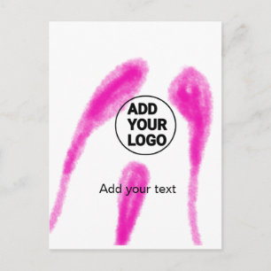 Simple pink watercolor abstract add your logo text postcard