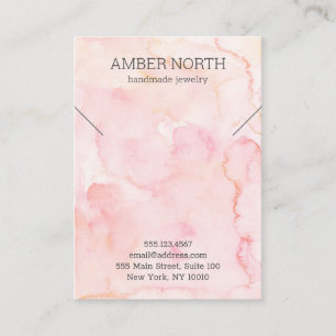 Simple Pink Watercolor Jewellery Bracelet Necklace Business Card