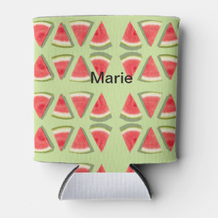 Simple pink watermelon add name minimal custom th can cooler