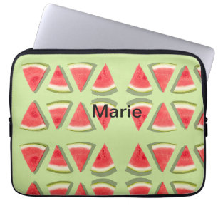 Simple pink watermelon add name minimal custom th laptop sleeve
