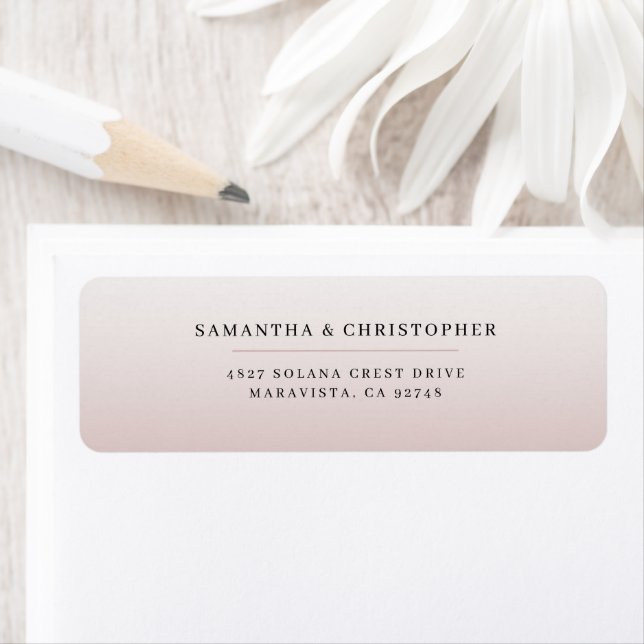 Simple Pink Wedding Return Address Label (Insitu)