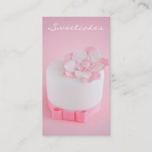 Simple Pink & White Bakery Business Card