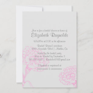 Simple Pink & White Bridal Shower Invitations