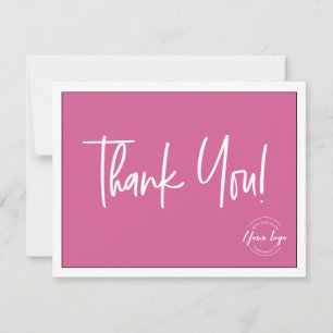 Simple Pink White Company Logo Social Thank You