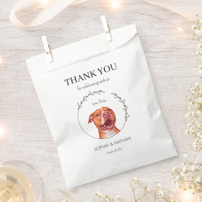Simple Pit Bull Wedding Thank You Favour Bag (Clipped)