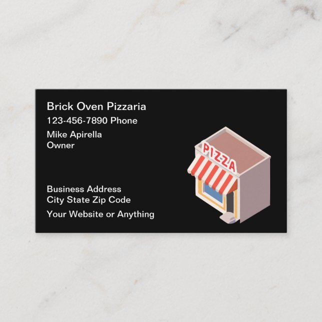 Simple Pizza Place Business Cards (Front)