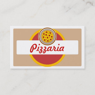 Simple pizzaria round pizza business cards