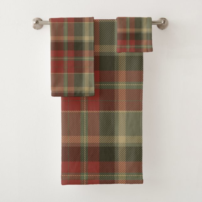 Simple Plaid Pattern  Bath Towel Set (Insitu)