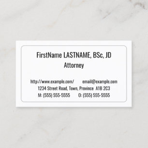 Simple, Plain & Basic Business Card