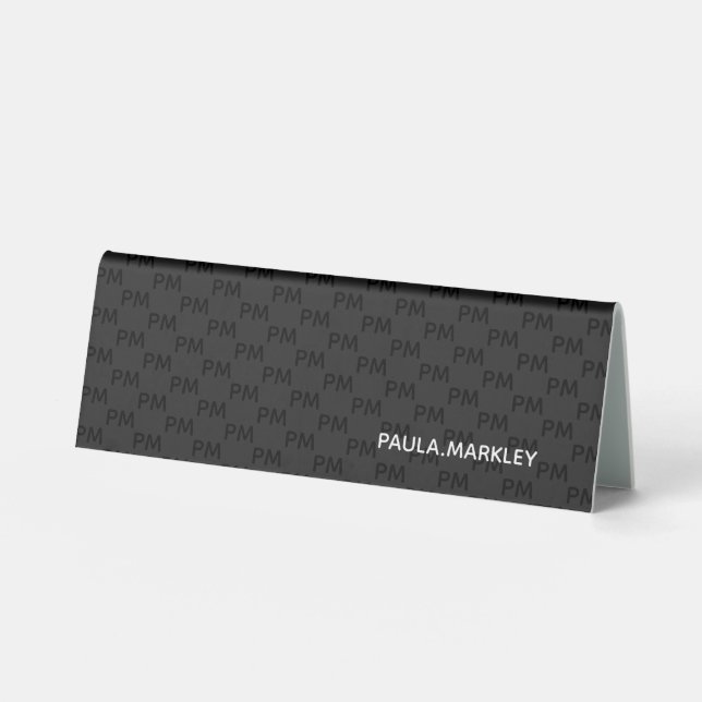 Simple Plain Black Grey Modern Monogram Pattern (Front)