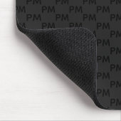 Simple Plain Black Grey Modern Monogram Pattern Mouse Pad (Corner)
