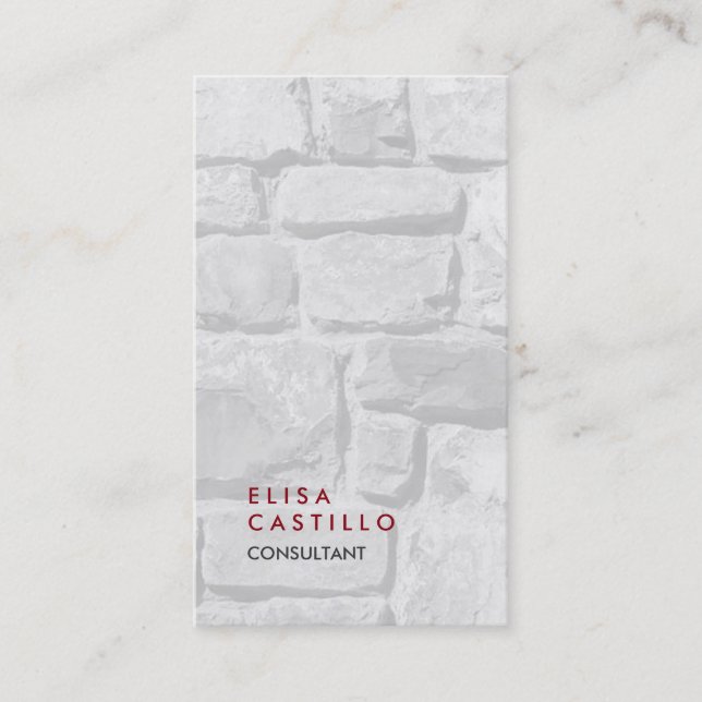 Simple Plain Black White Stones Trendy Consultant Business Card (Front)