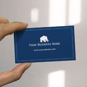 Simple Plain Blue Elephant Business card