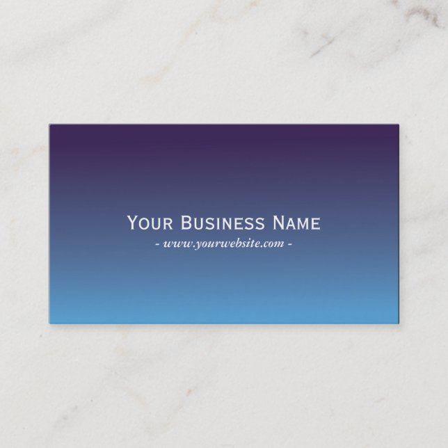 Simple Plain Blue Gradient Business card (Front)