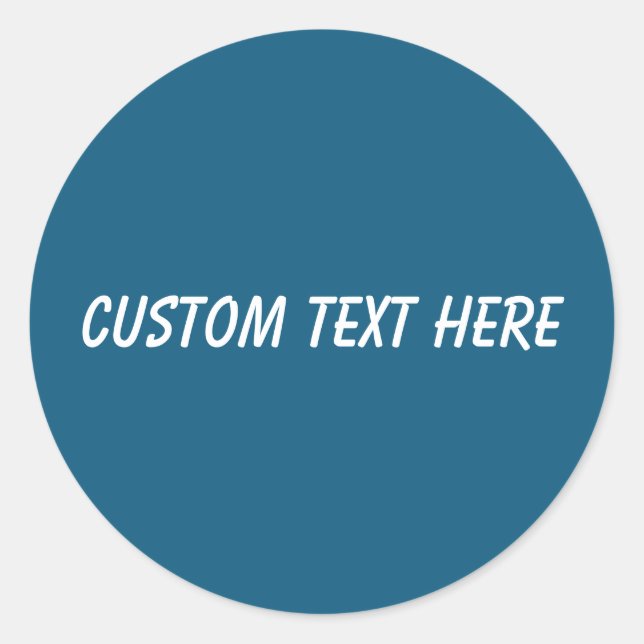Simple plain Blue Sapphire solid colour Classic Round Sticker (Front)