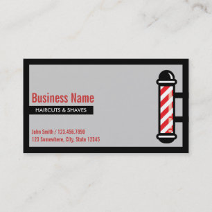 Simple Plain Bold Border Barber Business Cards