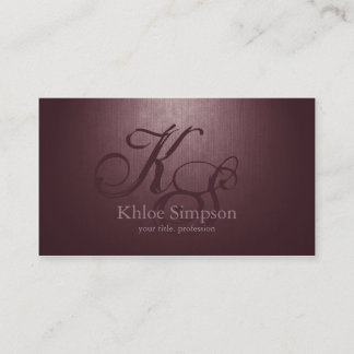 Simple Plain Bordo Custom Monogram Cool Card