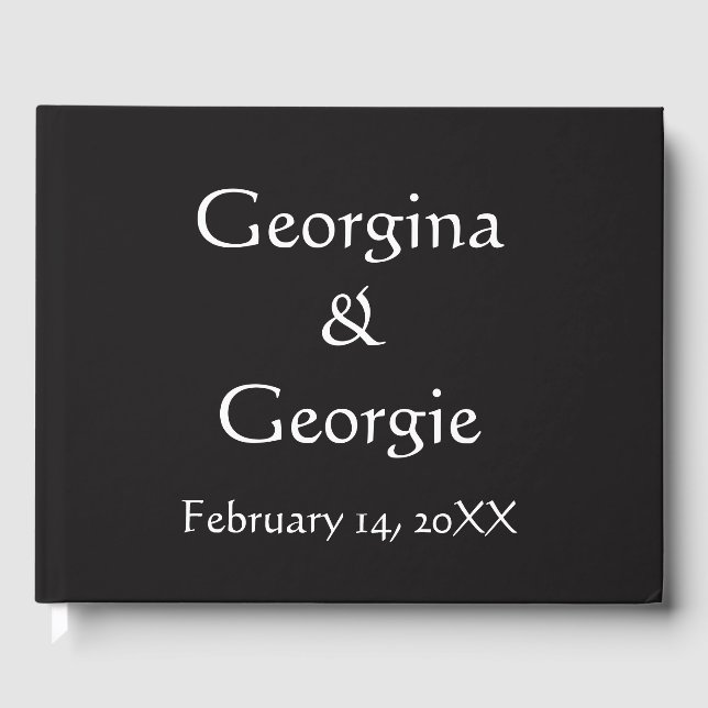 Simple, Plain, Clean, Elegant Wedding Guest Book (Front)