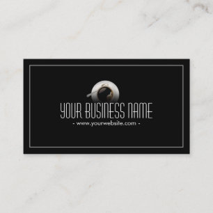 Simple Plain Coffee Break Dark Cafe Business Card