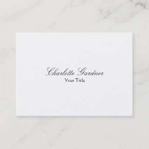 Simple plain creative stylish unique modern white business card
