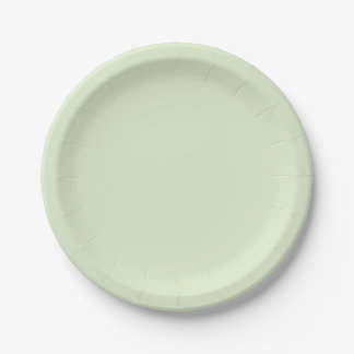 SIMPLE PLAIN CUSTOM NAME WEDDING BIRTHDAY GREEN PAPER PLATE