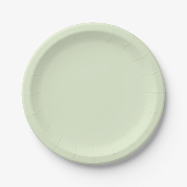 SIMPLE PLAIN CUSTOM NAME WEDDING BIRTHDAY GREEN PAPER PLATE (Front)